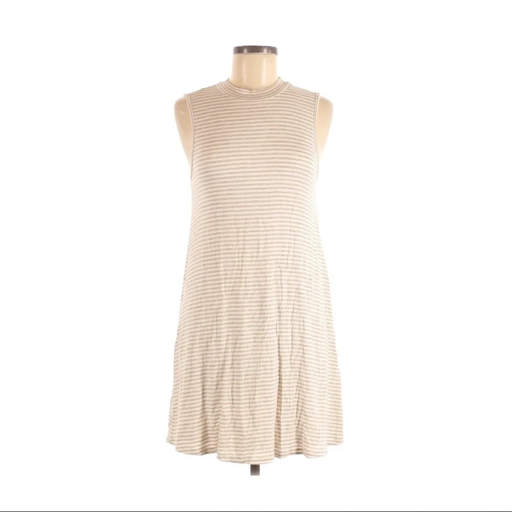 Francescas Striped Mock Neck Mini Dress